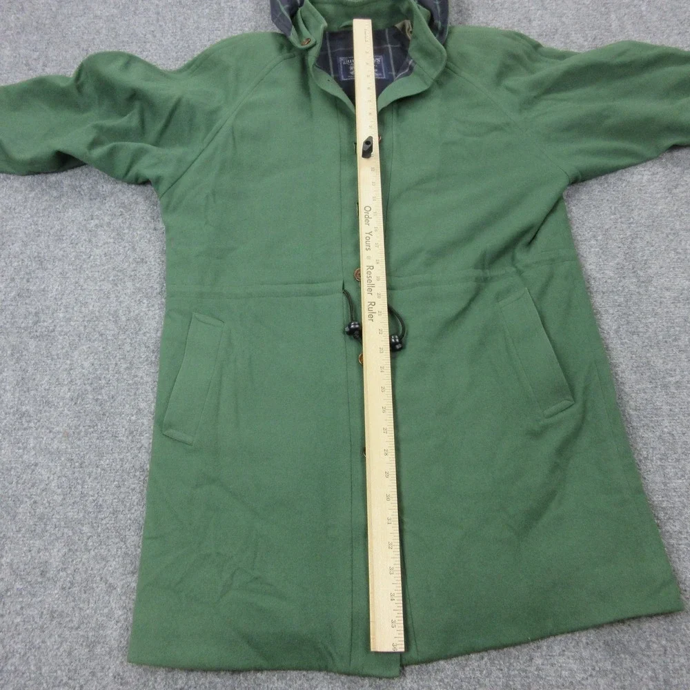 Vintage Burberrys‎ Coat Womens 8 Green Wool Hooded Parka Tartan Plaid Lined - Picture 12 of 16